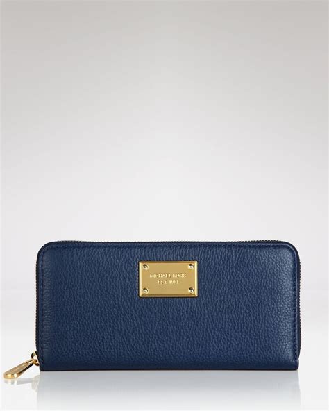 michael kors navy blue wallet|michael kors zip around wallet.